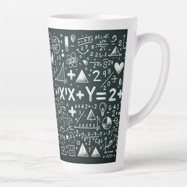 Brainy Brew Math Equations Latte Mug (Right)