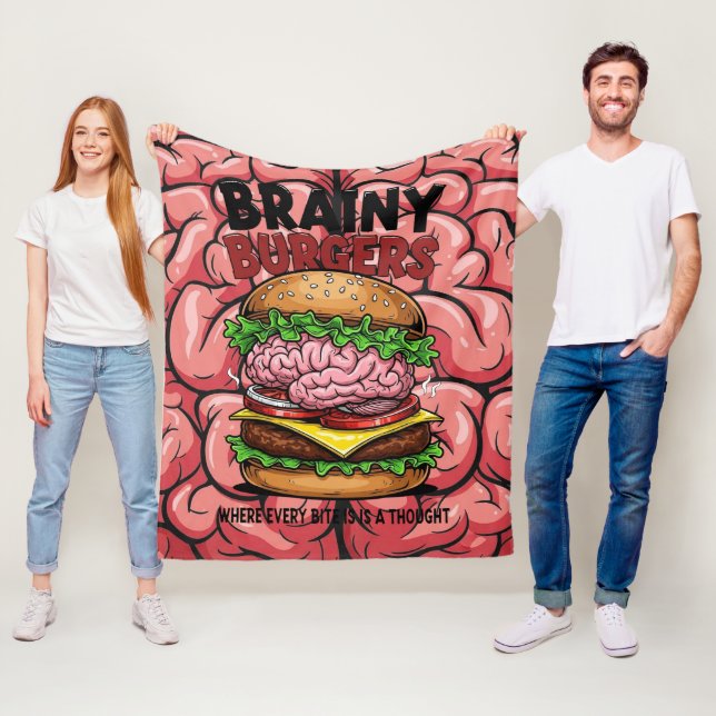 Brainy Burgers Fleece Blanket (In Situ)