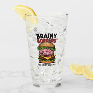 Brainy Burgers Glass Cup