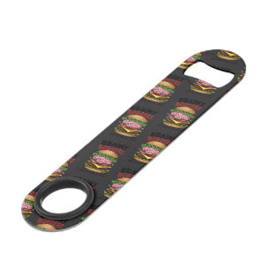 Brainy Burgers Stainless Steel Bottle Opener