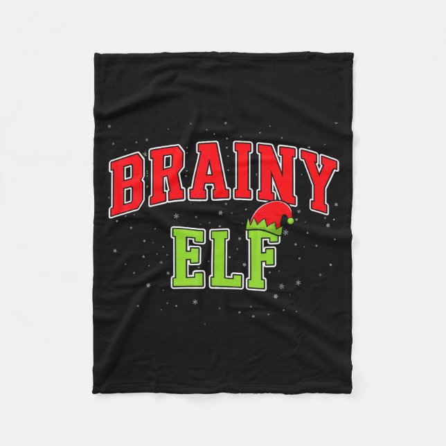 Brainy Elf Christmas Family Matching Group Xmas  Fleece Blanket (Front)