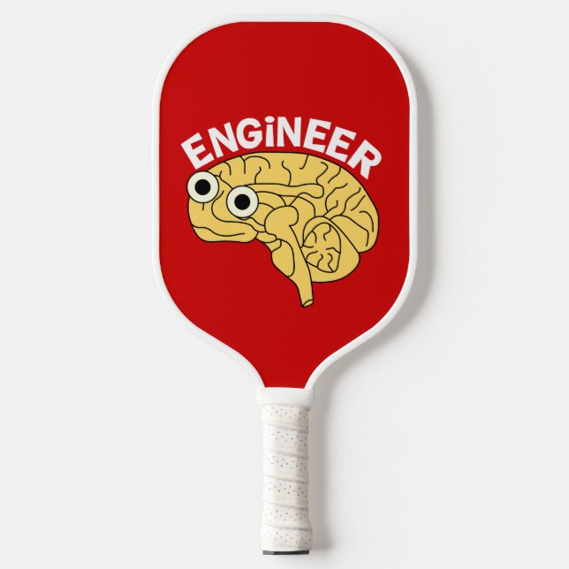 Brainy Engineer Ceramic Ornament Pickleball Paddle (Front)