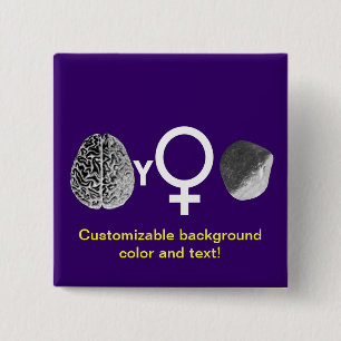 Brainy Girls Rock! 15 Cm Square Badge