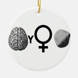 Brainy Girls Rock! Ceramic Ornament