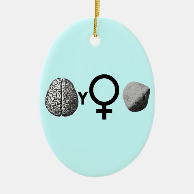Brainy Girls Rock! Ceramic Tree Decoration (Front)