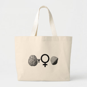 Brainy Girls Rock! Large Tote Bag