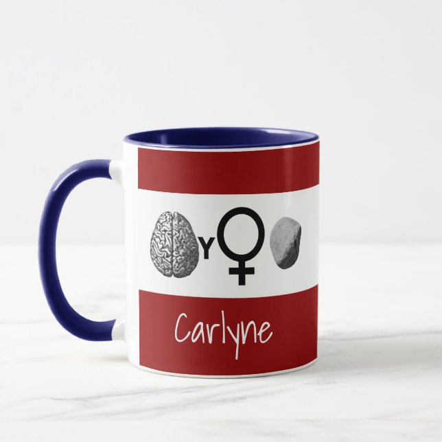 Brainy Girls Rock With Your Name Mug (Left)