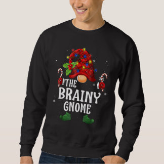 Brainy Gnome Buffalo Plaid Matching Family Christm Sweatshirt