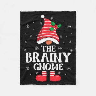 Brainy Gnome Christmas Family Matching Group Funny Fleece Blanket