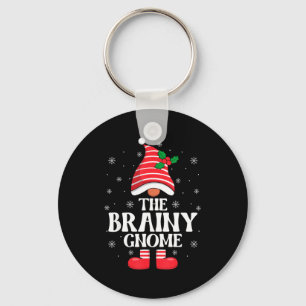 Brainy Gnome Christmas Family Matching Group Funny Key Ring