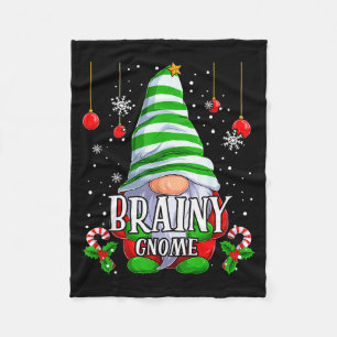 Brainy Gnome Christmas Pajamas Matching Family Gro Fleece Blanket