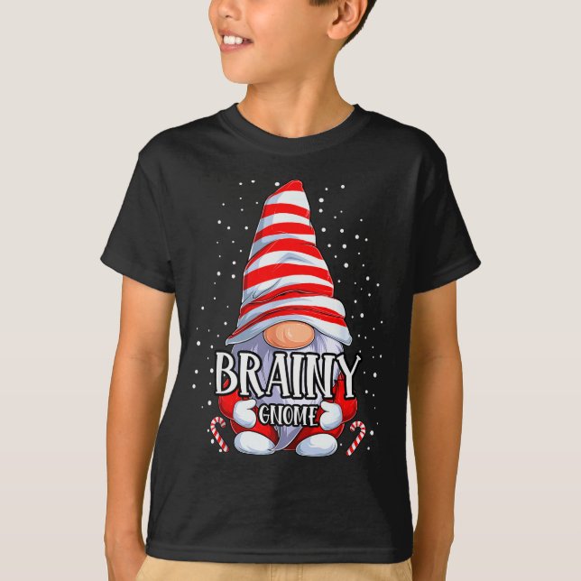 Brainy Gnome Christmas Pajamas Matching Family Gro T-Shirt (Front)