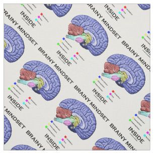 Brainy Mindset Inside Anatomical Brain Humour Fabric