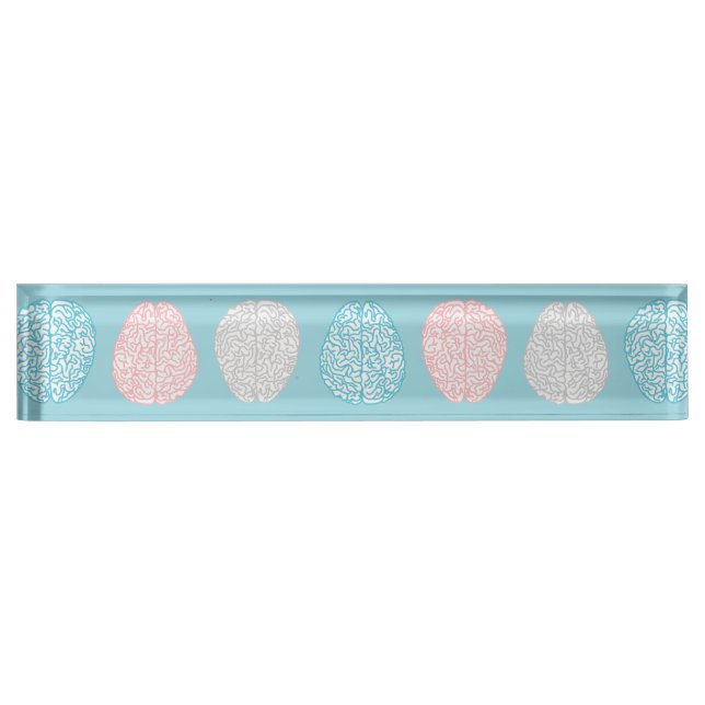 Brainy Pastel Pattern (Awesome Pastel Brains) Nameplate (Front)