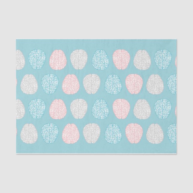 Brainy Pastel Pattern (Awesome Pastel Brains) Tissue Paper (Front)