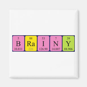 Brainy periodic table name magnet