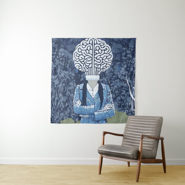 Brainy Person Tapestry (In Situ)