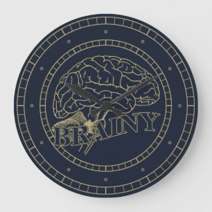 Brainy Picture Of Brain Large Clock