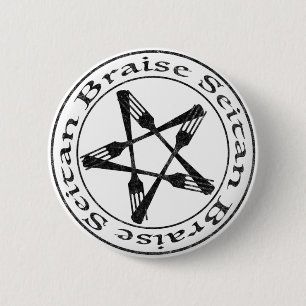 Braise Seitan Vegan Pentagram (dark version) 6 Cm Round Badge
