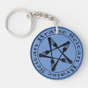 Braise Seitan Vegan Pentagram (dark version) Key Ring