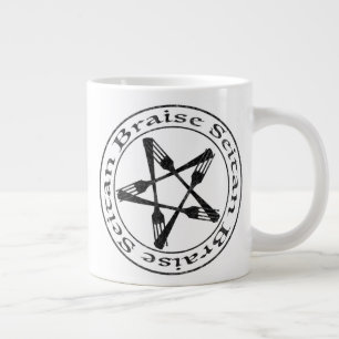 Braise Seitan Vegan Pentagram (dark version) Large Coffee Mug