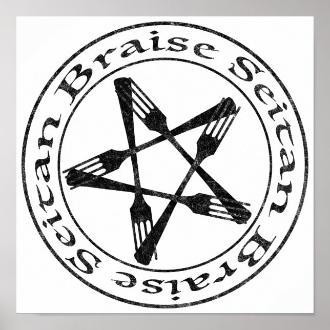 Braise Seitan Vegan Pentagram (dark version) Poster (Front)