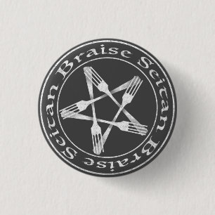Braise Seitan Vegan Pentagram (light version) 3 Cm Round Badge