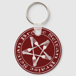 Braise Seitan Vegan Pentagram (light version) Key Ring