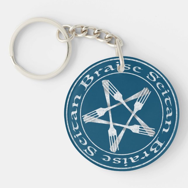 Braise Seitan Vegan Pentagram (light version) Key Ring (Front)