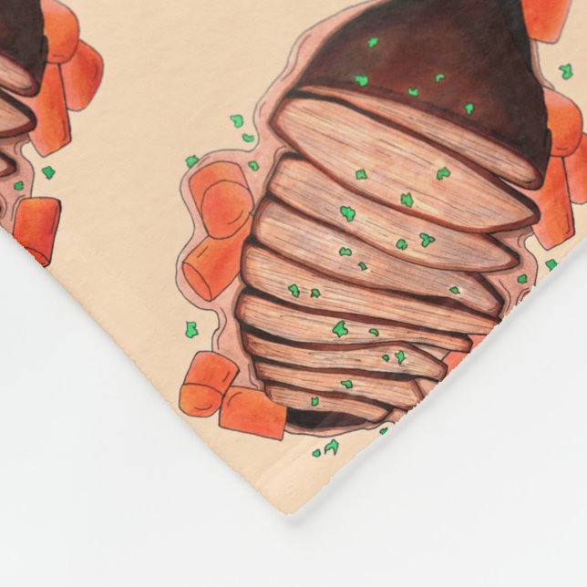 Braised Beef Brisket Jewish Cooking Holiday Food Fleece Blanket (Corner)