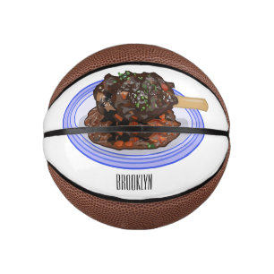 Braised lamb shank cartoon illustration Mini Basketball