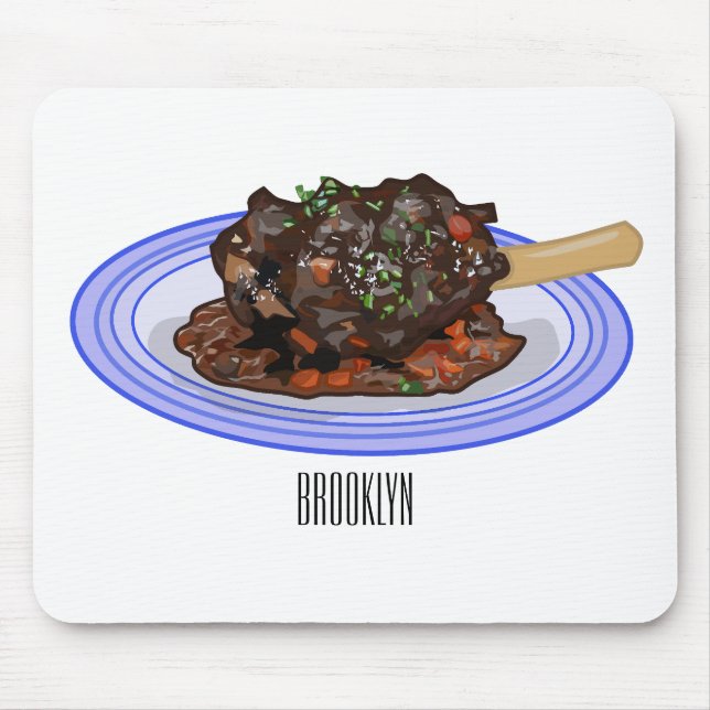  Braised lamb shank cartoon illustration  Mouse Pad (Front)
