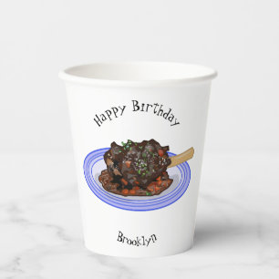 Braised lamb shank cartoon illustration Paper Cups