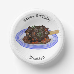  Braised lamb shank cartoon illustration Paper Plate