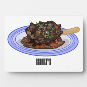 Braised lamb shank cartoon illustration Plaque
