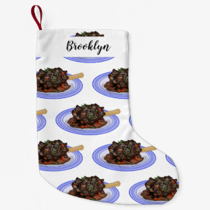 Braised lamb shank cartoon illustration Small Christmas Stocking