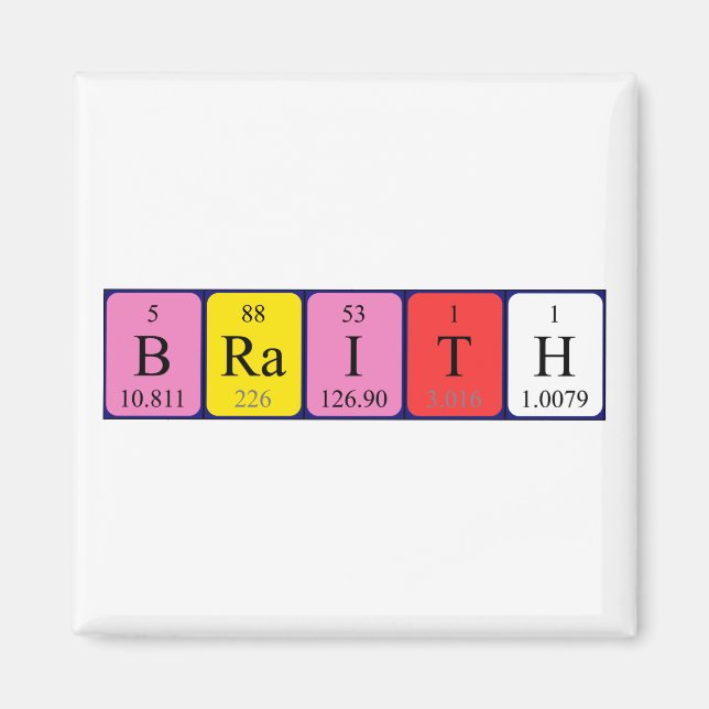 Braith periodic table name magnet (Front)