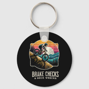 Brake Checks And Neck Wrecks - Comedic Mountain Bi Key Ring