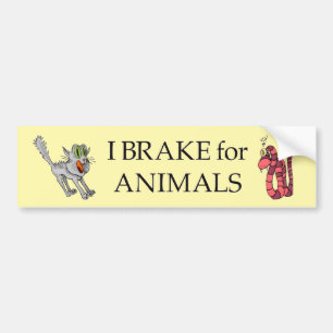 brake for animals bumper sticker