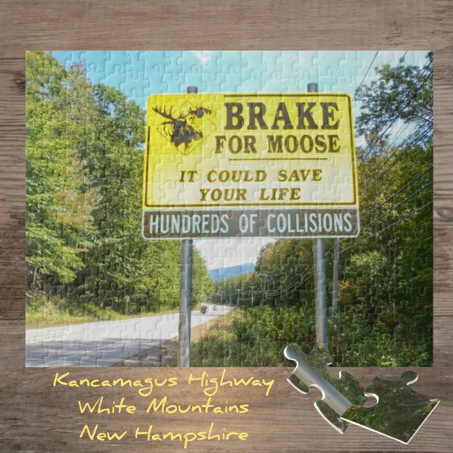Brake for Moose Kancamagus Highway New Hampshire Jigsaw Puzzle (Creator Uploaded)