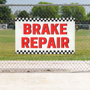 Brake Repair Automotive Shop White Banner