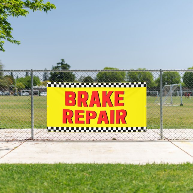 Brake Repair Automotive Shop White Large Banner (Insitu)
