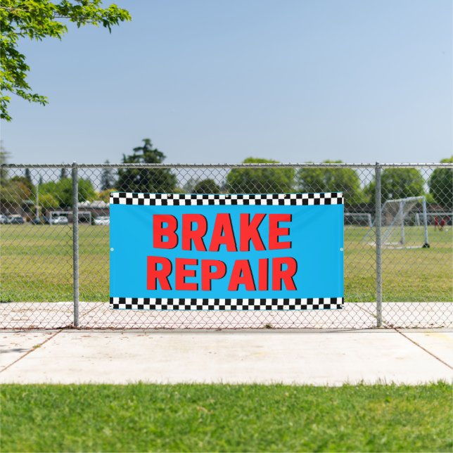 Brake Repair Automotive Shop White Large Banner (Insitu)