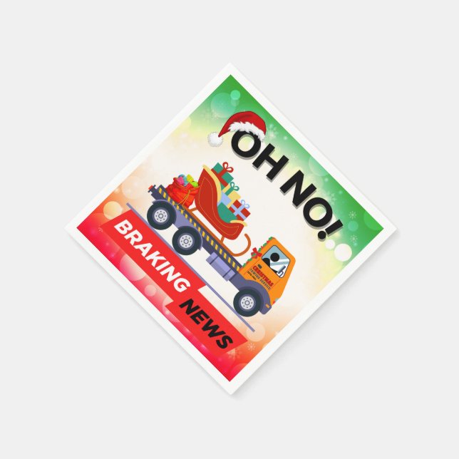 BRAKING NEWS - Santa's Delivery Setback Napkin (Corner)