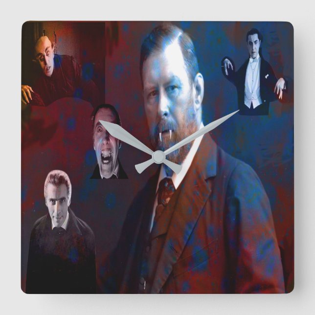 Bram Stoker-Dracula Square Wall Clock (Front)