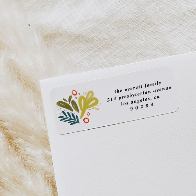 Bramble | Festive Botanical Return Address Label (Watercolor botanical bramble festive return address labels.)