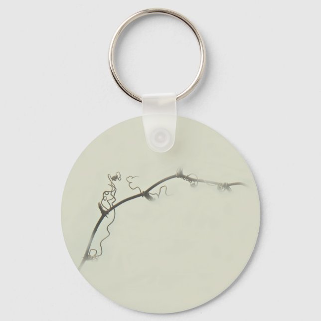 Bramble Tendrils in the Fog - Minimalism Key Ring (Front)