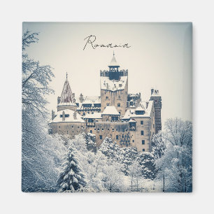 Bran Castle Romania Winter Magnet