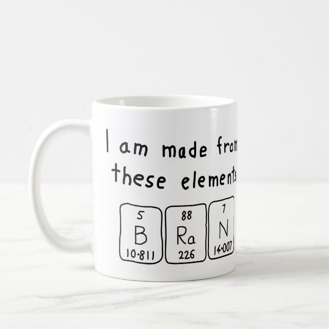 Bran periodic table name mug (Left)