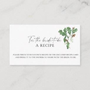 Branch acorns - Recipe for the bride to be Enclosure Card